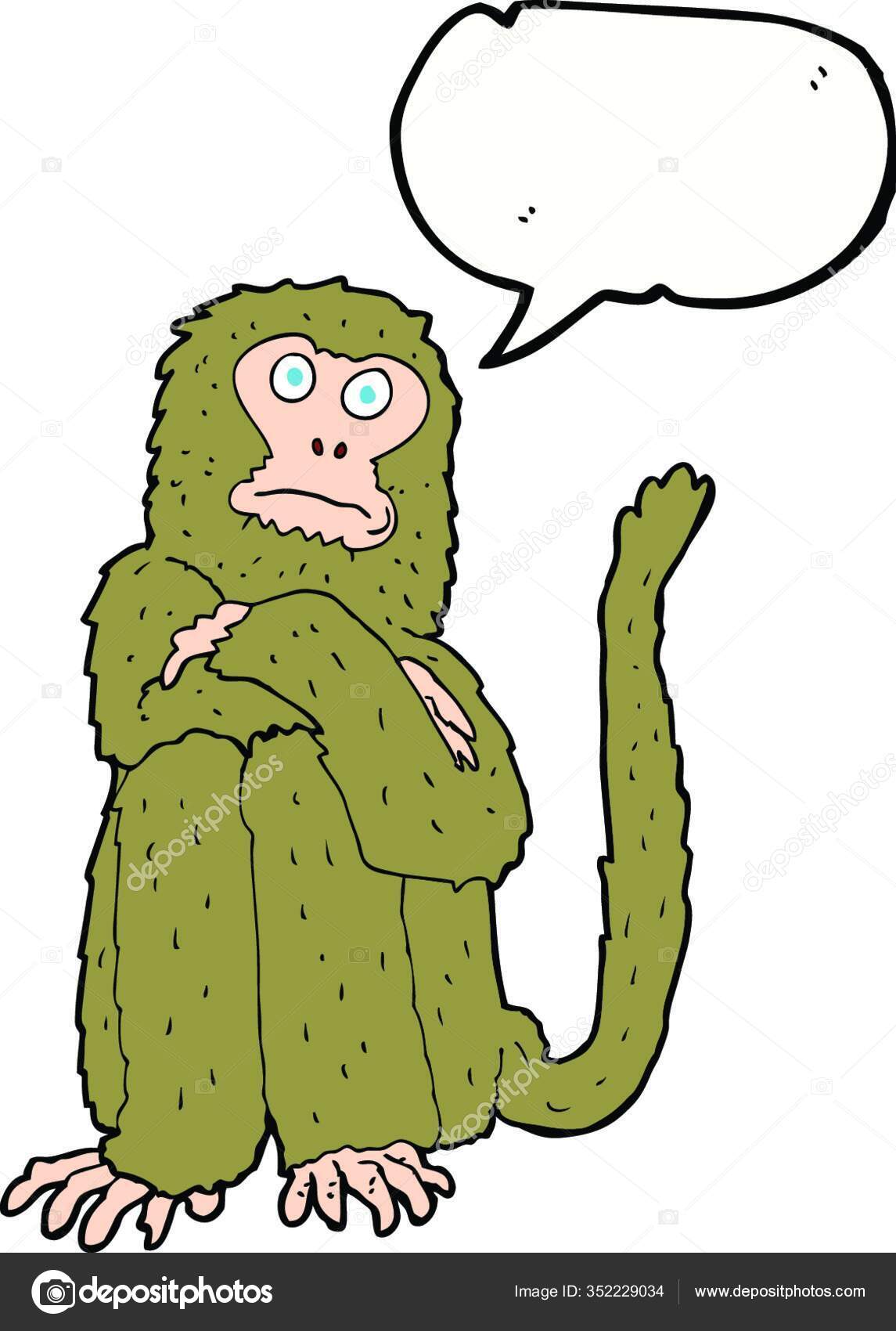 Desenho animado macaco louco com bolha de fala imagem vetorial de  lineartestpilot© 102183172