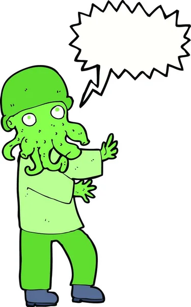 Hombre Monstruo Dibujos Animados Con Burbuja Habla — Archivo Imágenes Vectoriales