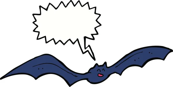 Cartoon Fledermaus Mit Sprechblase — Stockvektor