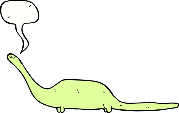 Dinosaurio Dibujos Animados Con Burbuja Habla — Vector de stock