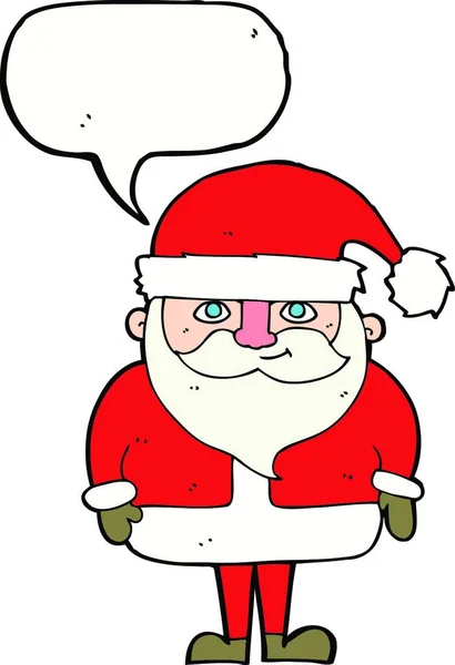 Dibujos Animados Feliz Santa Claus Con Burbuja Habla — Archivo Imágenes Vectoriales