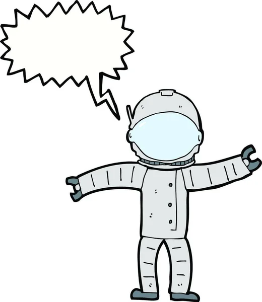 Cartoon Astronaut Mit Sprechblase — Stockvektor