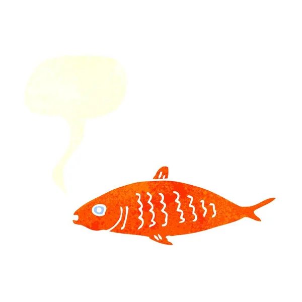 Peces Dibujos Animados Con Burbuja Del Habla — Vector de stock