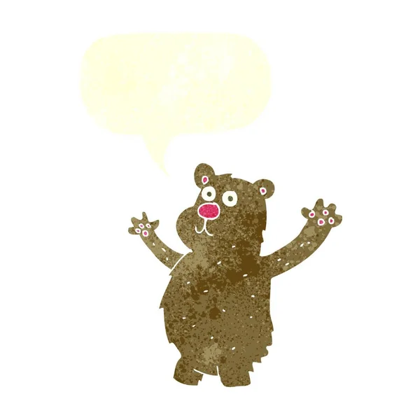 Мультяшний Смішний Ведмідь Бульбашкою Мовлення — стоковий вектор
