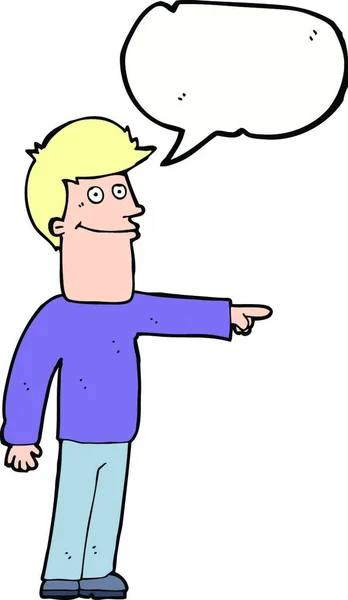 Карикатурный Человек Говорящим Мыльным Пузырем — стоковый вектор