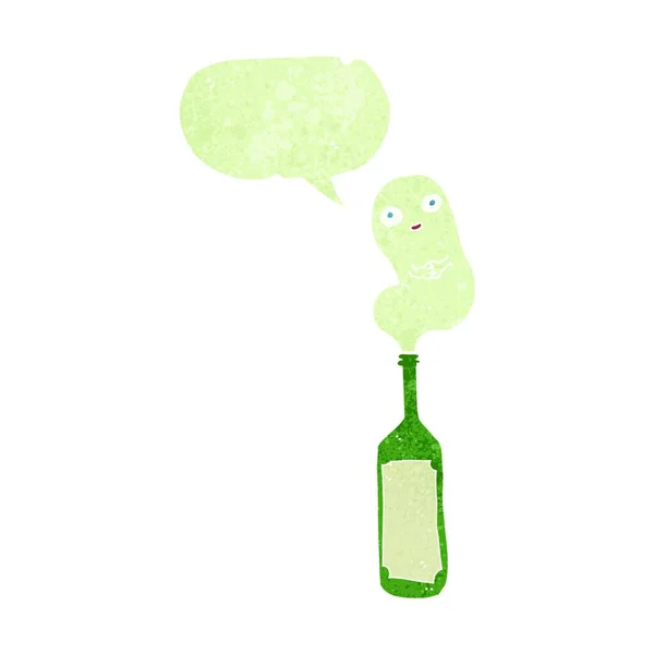 Hantu Kartun Dalam Botol Dengan Gelembung Ucapan - Stok Vektor