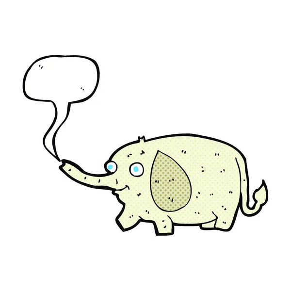 Мультяшний Смішний Маленький Слон Бульбашкою Мовлення — стоковий вектор