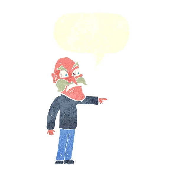 Hombre Viejo Furioso Dibujos Animados Con Burbuja Habla — Archivo Imágenes Vectoriales
