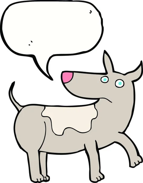 Konuşma Balonlu Komik Çizgi Film Köpeği — Stok Vektör