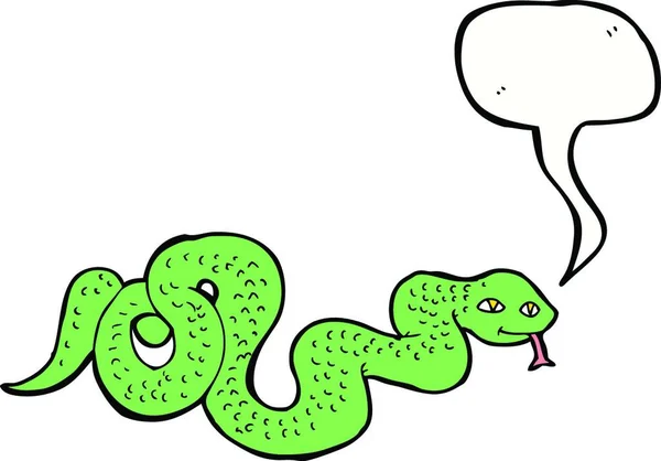 Serpent Dessin Animé Avec Bulle Parole — Image vectorielle