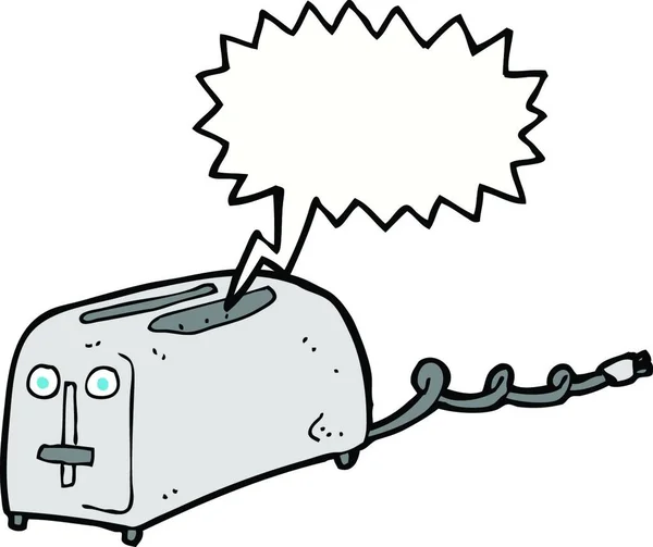 Cartoon Toaster Mit Sprechblase — Stockvektor