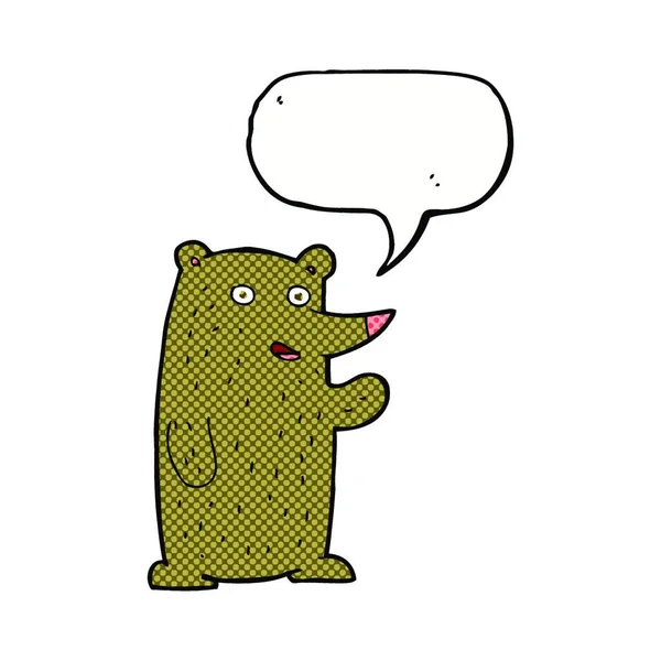 Мультяшный Медведь Речевым Пузырём — стоковый вектор