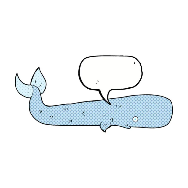Wieloryb Kreskówki Bańki Mowy — Wektor stockowy