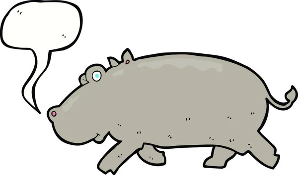 Hipopotama Kreskówki Bańki Mowy — Wektor stockowy