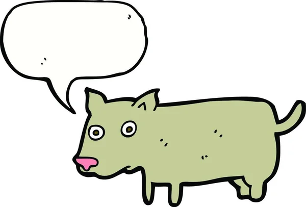 Desenho Animado Pouco Cão Com Bolha Fala — Vetor de Stock