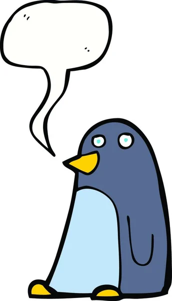Cartoon Pinguin Mit Sprechblase — Stockvektor