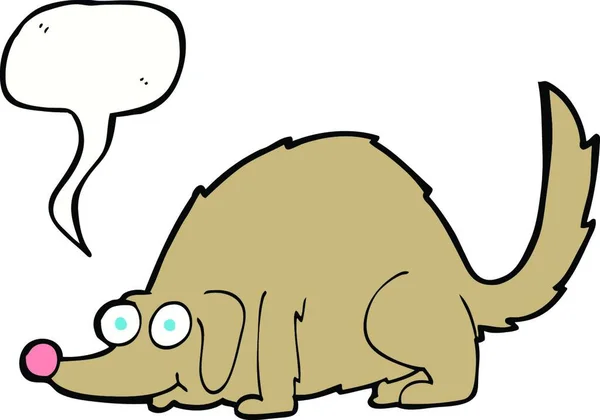 Cartoon Gelukkig Hond Met Spraakzeepbel — Stockvector