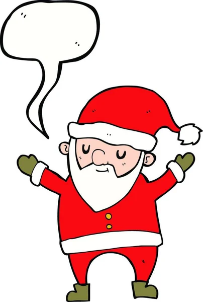 Dessin Animé Dansant Père Noël Avec Bulle Parole — Image vectorielle
