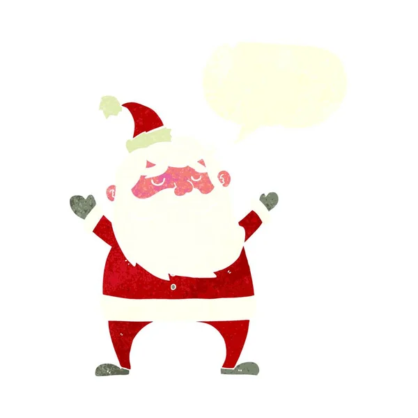 Joyeux Santa Dessin Animé Avec Bulle Parole — Image vectorielle