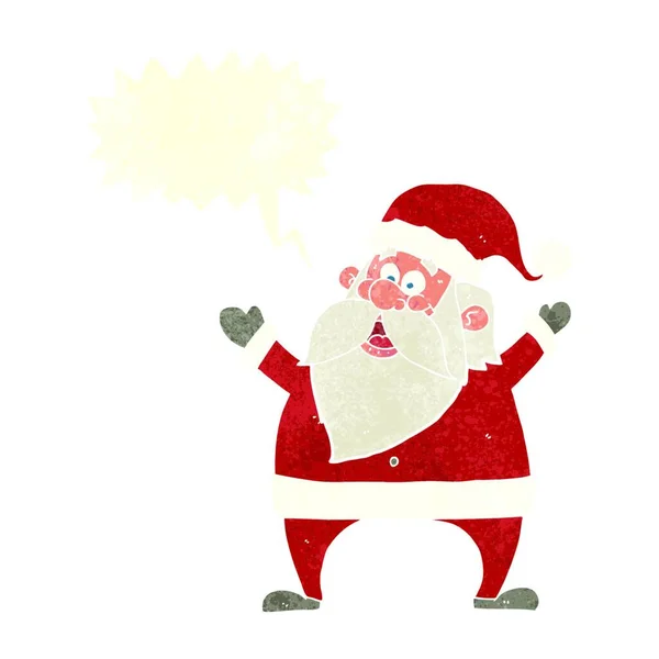 Joyeux Santa Dessin Animé Avec Bulle Parole — Image vectorielle