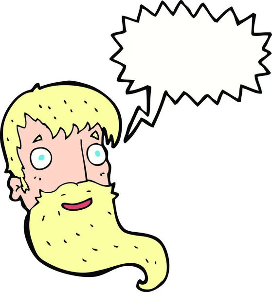 Cartoon Bearded Man Speech Bubble — Stock Vector