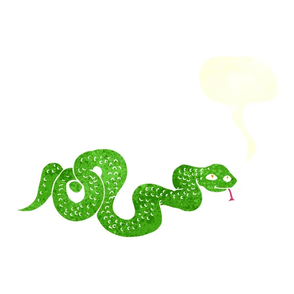 Serpiente Dibujos Animados Con Burbuja Del Habla — Vector de stock