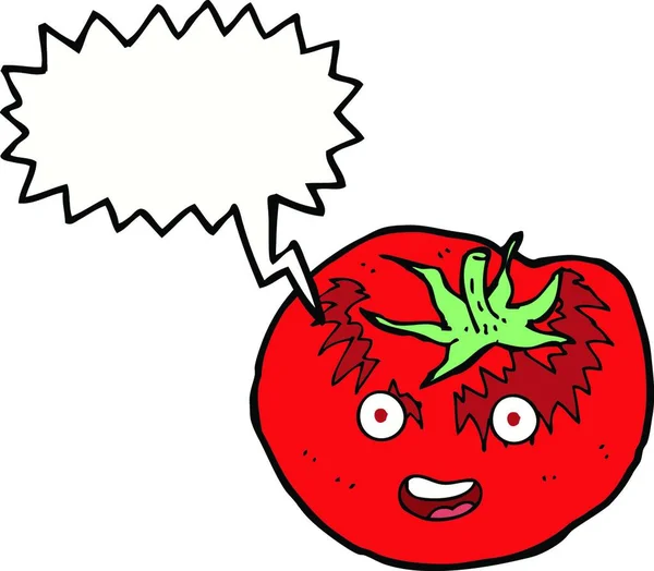 Cartoon Tomato Speech Bubble — Stock Vector