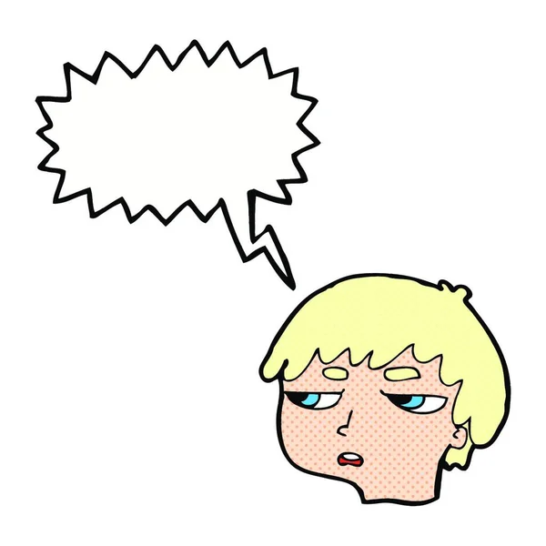 スピーチバブルに悩まされる漫画少年 — ストックベクタ