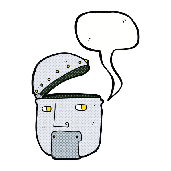 Cartoon Robot Head Speech Bubble — Stock Vector
