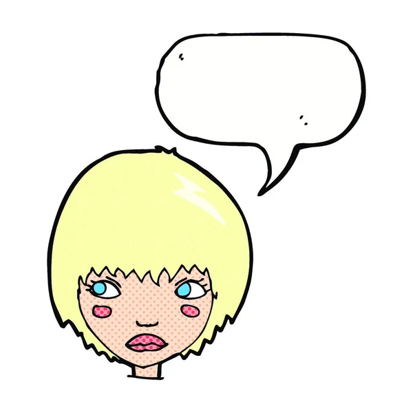 Καρτούν Δυστυχισμένο Κορίτσι Φούσκα Ομιλία — Διανυσματικό Αρχείο