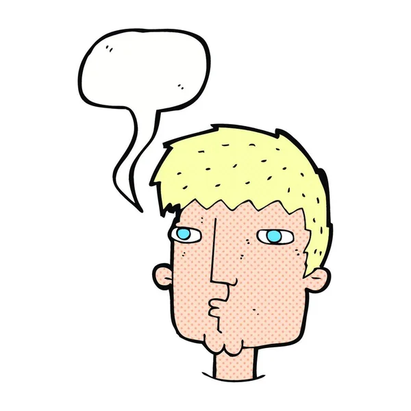Desenho Animado Homem Curioso Com Bolha Fala —  Vetores de Stock