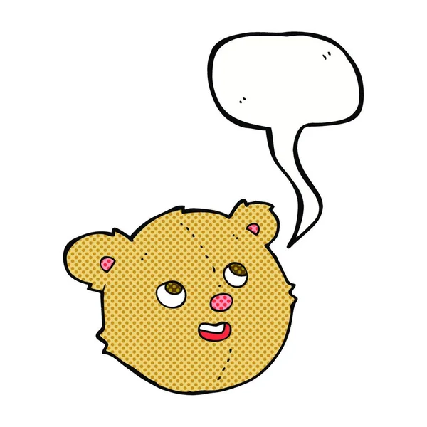 卡通玩具熊头与讲话泡泡 — 图库矢量图片