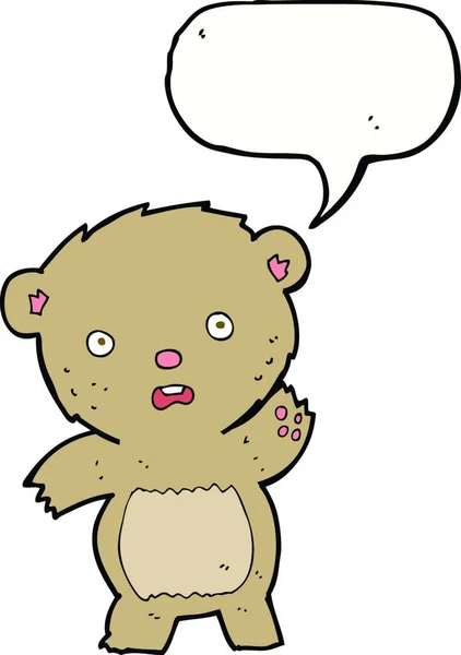 Мультяшний Нещасний Плюшевий Ведмідь Бульбашкою Мовлення — стоковий вектор