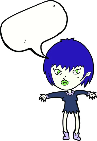 有语言障碍的卡通吸血鬼女孩 — 图库矢量图片