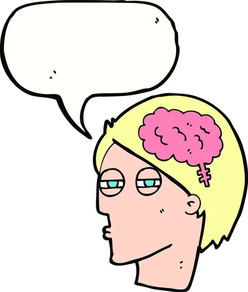 Cartoon Man Zorgvuldig Denken Met Spraakzeepbel — Stockvector