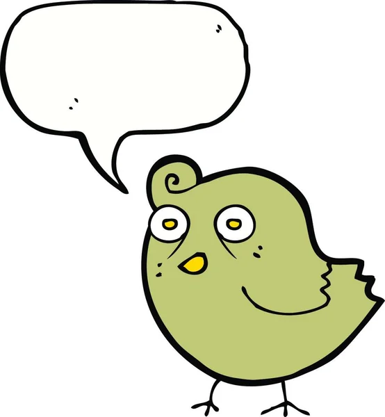 Lustiger Cartoon Vogel Mit Sprechblase — Stockvektor