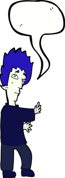 Vampire Dessin Animé Avec Bulle Parole — Image vectorielle