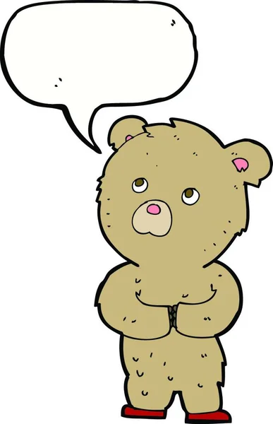 Cartoon Teddybär Mit Sprechblase — Stockvektor