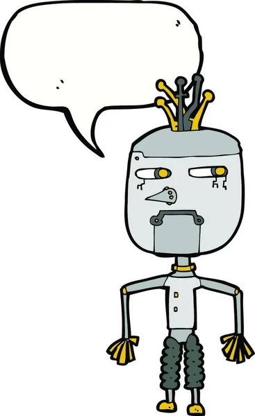 Cartoon Roboter Mit Sprechblase — Stockvektor