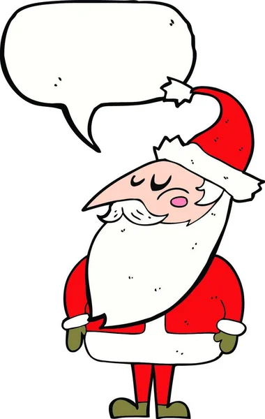 Dessin Animé Santa Claus Avec Bulle Parole — Image vectorielle