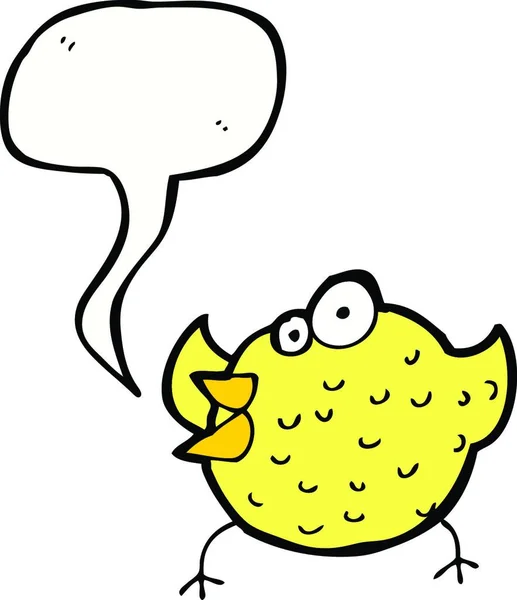 Cartoon Happy Bird Speech Bubble — Stock Vector