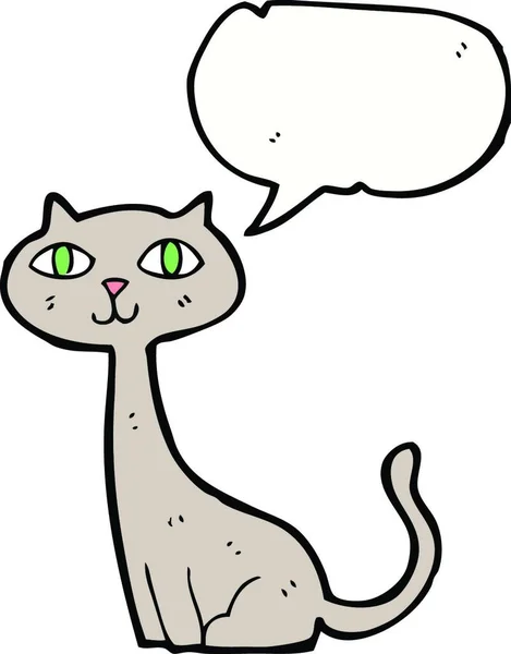 Cartoon Cat Speech Bubble — Stock Vector