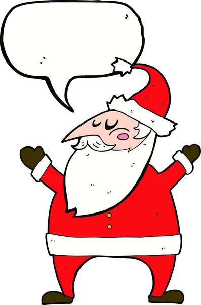 Dessin Animé Santa Claus Avec Bulle Parole — Image vectorielle