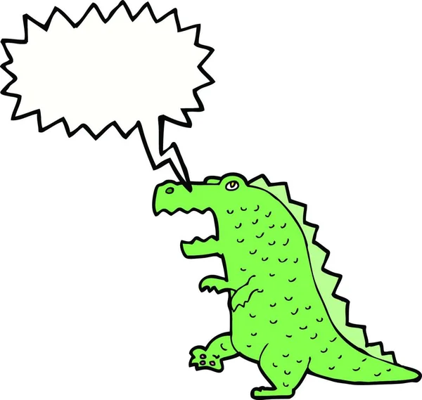 Cartoon Dinosaurus Met Spraakzeepbel — Stockvector