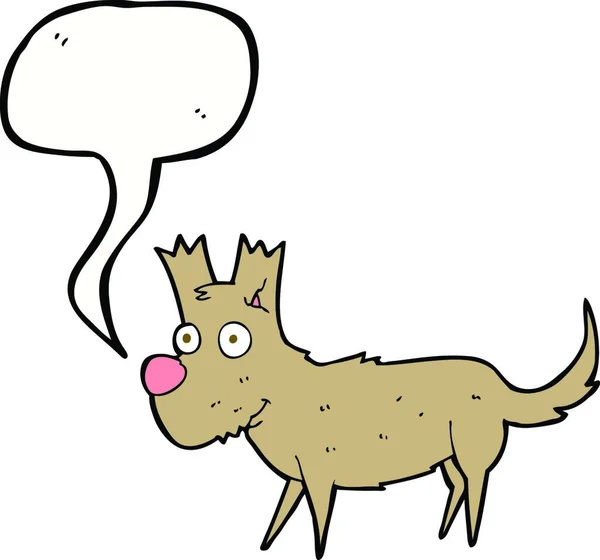 Kreskówki Cute Little Dog Bańki Mowy — Wektor stockowy