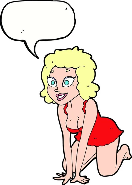 漫画面白いセクシー女性とともにスピーチバブル — ストックベクタ