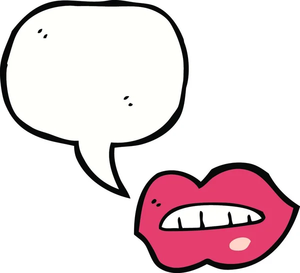 Lèvres Dessin Animé Avec Bulle Parole — Image vectorielle