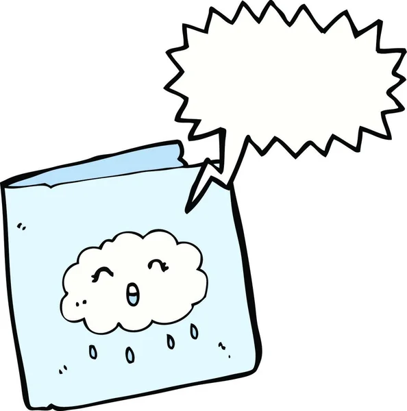 Cartão Desenho Animado Com Padrão Nuvem Com Bolha Fala —  Vetores de Stock