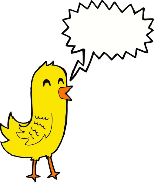 Kreskówki Szczęśliwy Ptak Bańki Mowy — Wektor stockowy