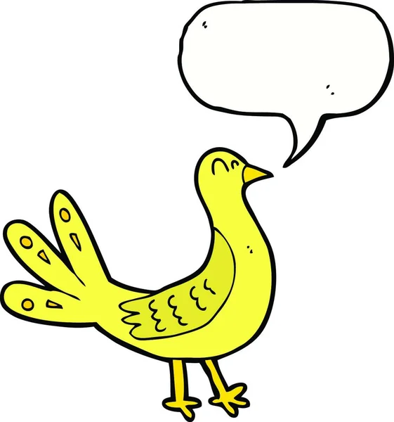Kreskówki Ptak Bańki Mowy — Wektor stockowy